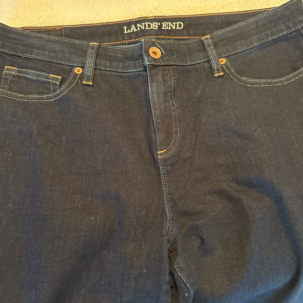 Lands' End Women's Dark Blue Denim Jeans